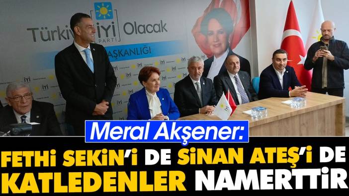 Meral Akşener: Fethi Sekin'i de Sinan Ateş'i de katledenler namerttir