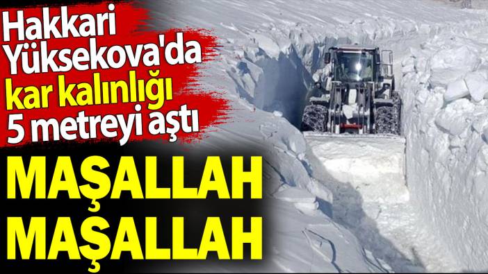 Hakkari Yüksekova'da kar kalınlığı 5 metreyi aştı. Maşallah Maşallah