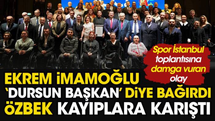 Ekrem İmamoğlu 'Dursun başkan Dursun başkan' diye bağırdı Özbek kayıplara karıştı. Spor İstanbul toplantısına damga vuran olay