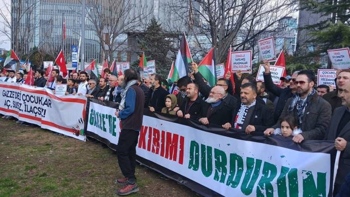 Amerikan Büyükelçiliği önünde İsrail’i protesto