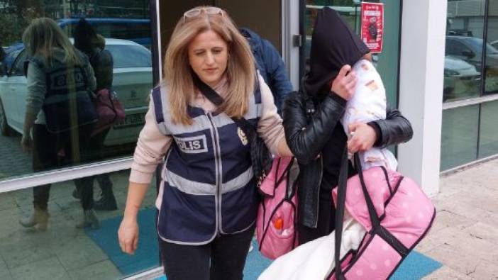 Azılı kadın hırsız 3 aylık bebeğiyle birlikte tutuklandı