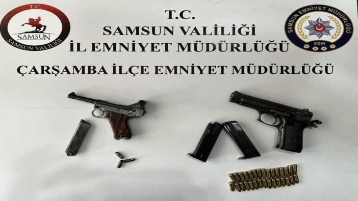 Samsun'da 2 adet ruhsatsız tabanca ele geçirildi