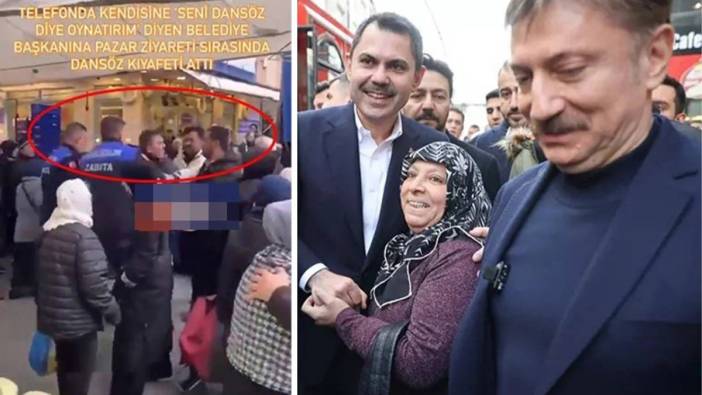 AKP’li başkana dansöz kıyafeti fırlatıp ‘hadi giydir bana’ diye bağırdı. Murat Kurum'un pazar ziyaretinde ilginç anlar