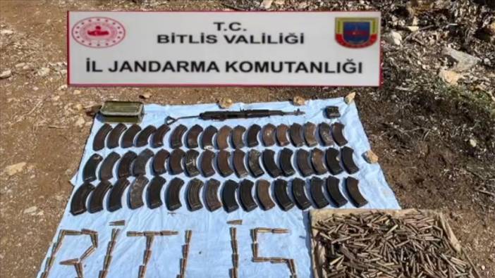 Bitlis’te PKK’nın araziye gizlediği silah ve mühimmat ele geçirildi
