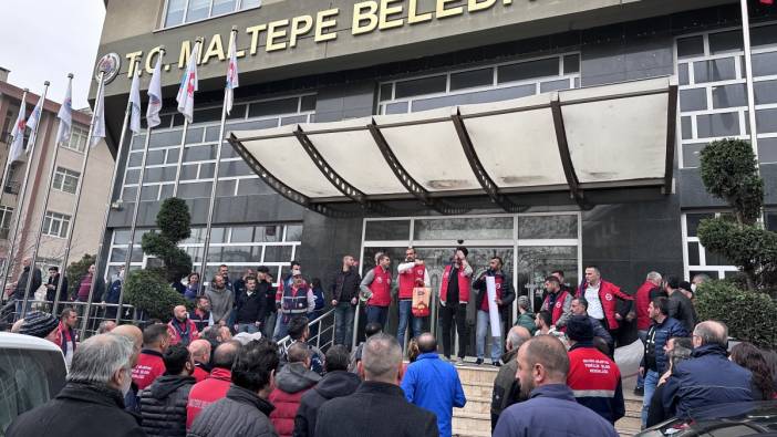 Maltepe’de maaşını az bulan belediye çalışanlarından eylem!