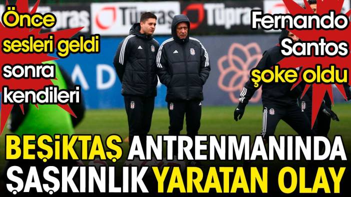 Beşiktaş antrenmanında şaşkınlık yaratan olay. Önce sesleri geldi sonra kendileri. Fernando Santos şoke oldu