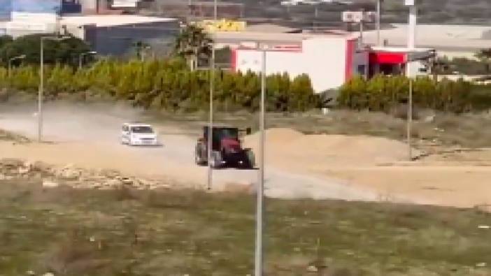 Traktörle son sürat polisten kaçmaya çalıştı