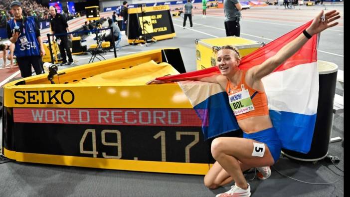 Uçan kadın Femke Bol kendi rekorunu kırarak şampiyon oldu