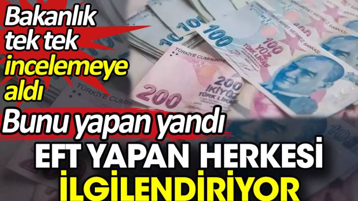 EFT yapan herkesi ilgilendiriyor. Bakanlık tek tek incelemeye aldı