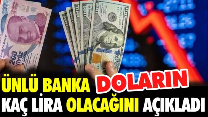 Ünlü banka doların kaç lira olacağını açıkladı