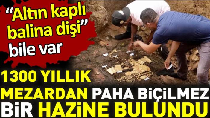 1300 yıllık mezardan paha biçilmez bir hazine bulundu. 'Altın kaplı balina dişi' bile var