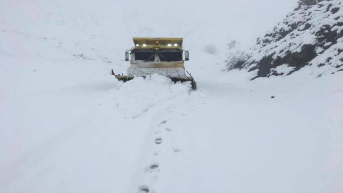 Elazığ'da etkili olan kar yağışı yolları kapattı