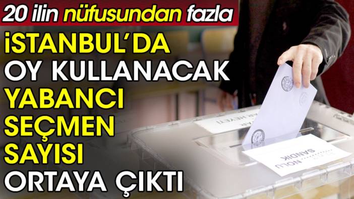 İstanbul'da oy kullanacak yabancı seçmen sayısı ortaya çıktı. 20 ilin nüfusundan fazla