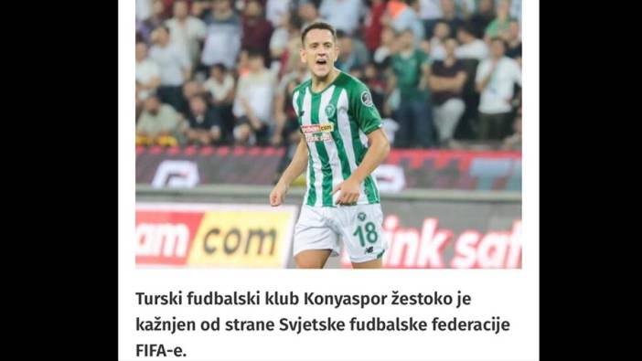 Konyaspor'un transfer yasağı Bosna'dan duyuldu