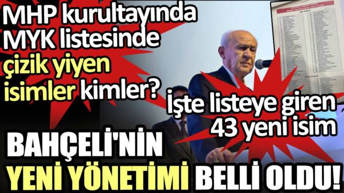 Bahçeli'nin yeni yönetimi belli oldu! MHP kurultayında MYK listesinde çizik yiyen isimler kimler. İşte listeye giren 43 yeni isim