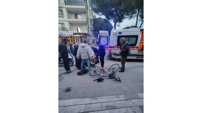 Milas'ta trafik kazası. Bir bisikletli yaralandı