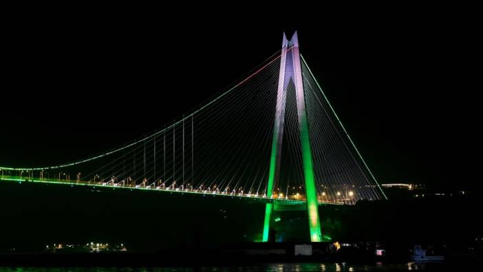 İstanbul'da köprüler Pakistan Milli Günü için ışıklandırıldı