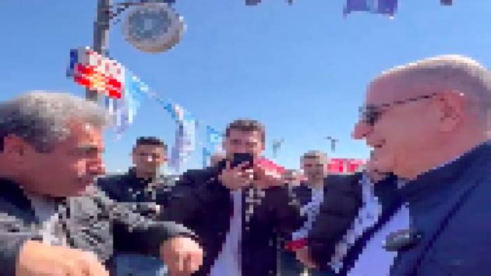 Ümit Özdağ'ı gören Türk vatandaşı mülteci taklidi yaptı ikili arasındaki diyalog izleyenleri güldürdü