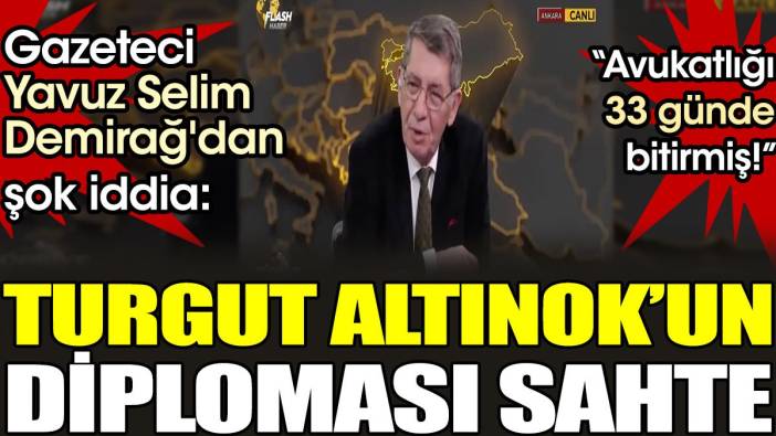 'Turgut Altınok’un diploması sahte' Gazeteci Yavuz Selim Demirağ'dan şok iddia