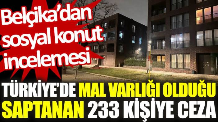 Belçika’dan sosyal konut incelemesi: Türkiye’de mal varlığı olduğu saptanan 233 kişiye ceza