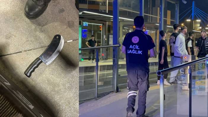 Bıçakla yaralanınca tramvay durağına sığındı, saldırganları güvenlik görevlisi engelledi