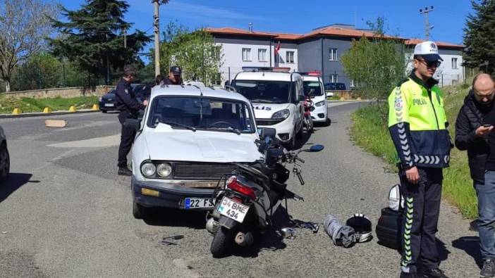 Edirne’de otomobil ile motosiklet çarpıştı: 3 yaralı