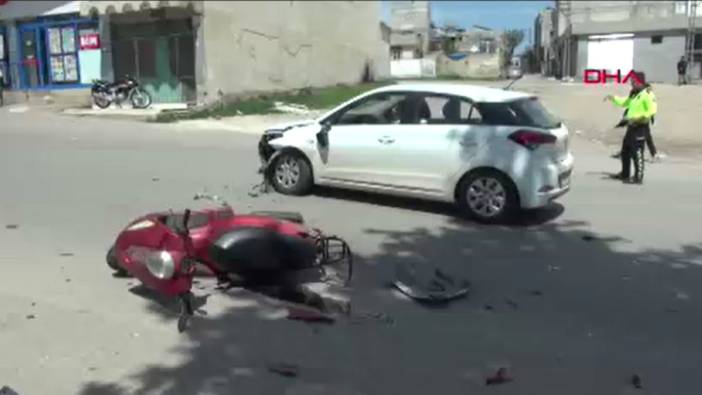 Kilis’te otomobilin çarptığı motosikletli yaralandı