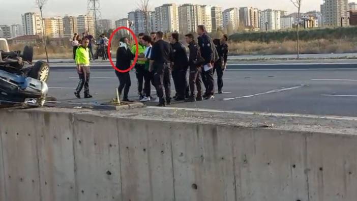 Kayseri'de takla atan otomobilin yaralı sürücüden alkolmetreye tepki