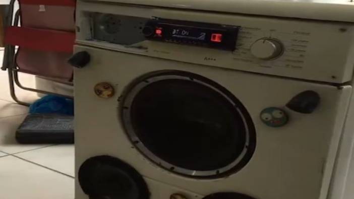 Samsun'da bir teknisyenin ilginç tasarımı: Araba teypli çamaşır makinesi