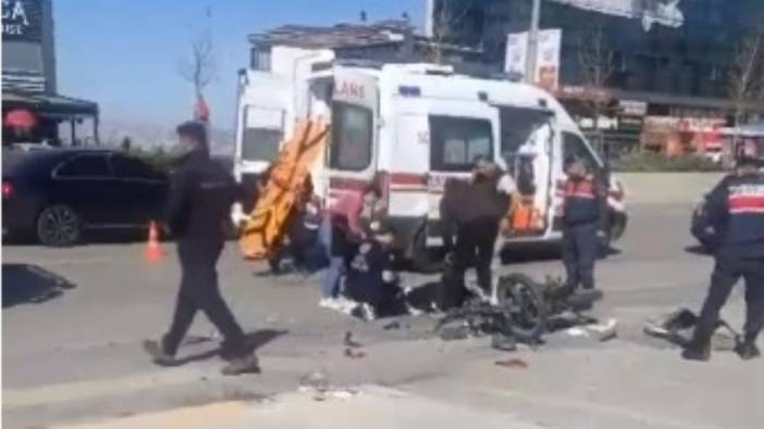 Etimesgut'ta kamera kaydına yansıyan trafik kazası: Motosiklet sürücüsü ağır yaralı