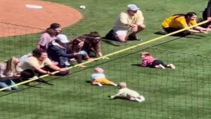 Stadyumda düzenlenen bebek yarışması izleyenlere keyifli anlar yaşattı