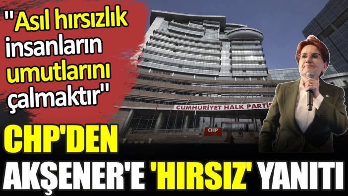 CHP'den Akşener'e 'hırsız' yanıtı