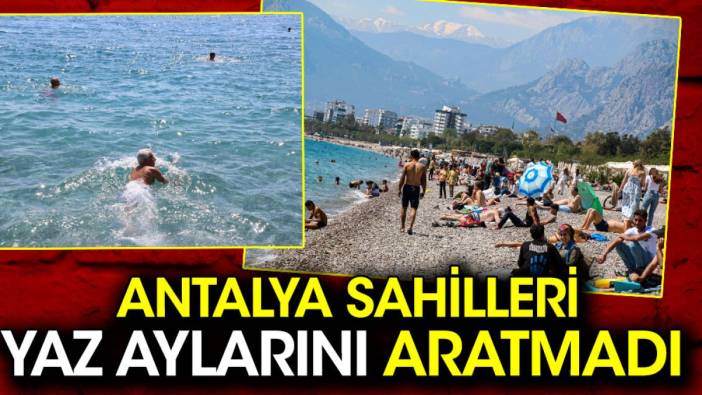 Antalya'da sahillerdeki bayram yoğunluğu yaz ayların aratmadı