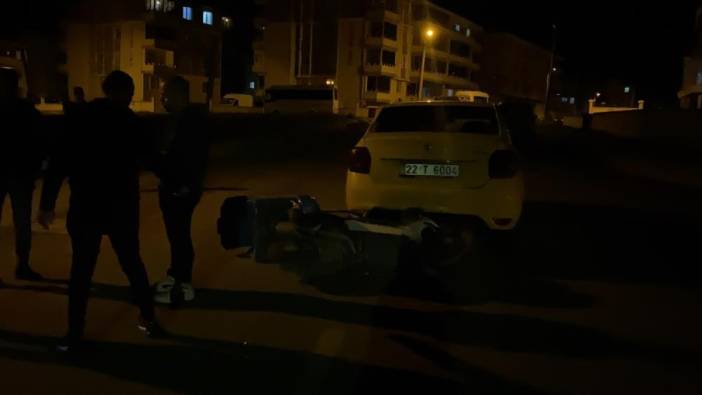 Edirne'de ticari taksi ile çarpışan motosikletli kurye yaralandı