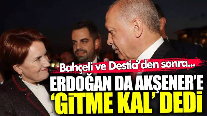 Bahçeli ve Destici’den sonra Erdoğan da Meral Akşener’e ‘gitme kal’ dedi