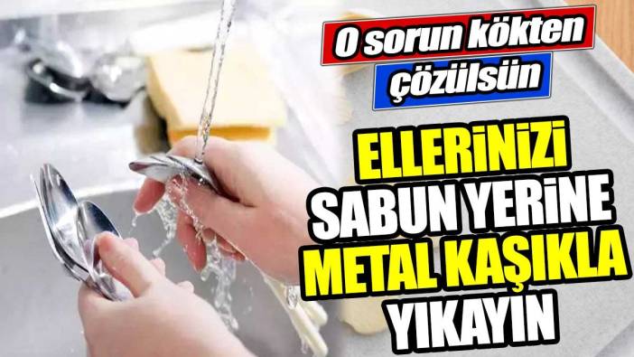 Ellerinizi sabun yerine metal kaşıkla yıkayın. O sorun kökten çözülsün