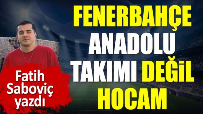 Fenerbahçe Anadolu takımı değil