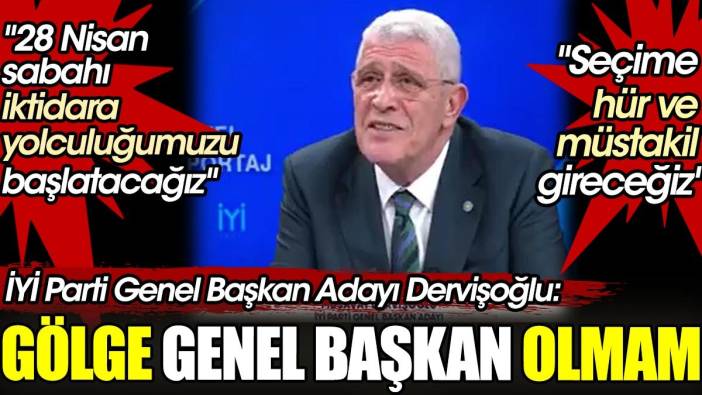 İYİ Parti Genel Başkan Adayı Müsavat Dervişoğlu. 'Gölge genel başkan olmam'