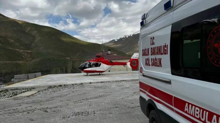 Van'da göğüs ağrısı şikayeti olan hasta için ambulans helikopter kalktı