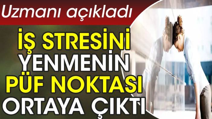 İş stresini yenmenin püf noktası ortaya çıktı. Uzmanı açıkladı