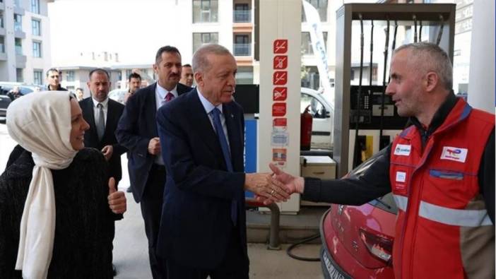 Erdoğan’dan akaryakıt istasyonu çalışanlarına ziyaret