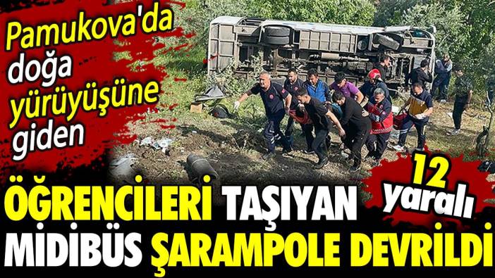 Pamukova’da feci kaza! Öğrencilerini taşıyan midibüs şarampole devrildi: 12 yaralı