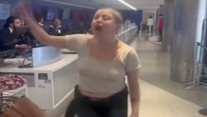 Uçağını kaçıran ve görevlilere bağıran kadın yanlış yerde beklediğini anlayınca gülme krizine girdi