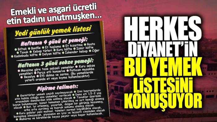 Herkes Diyanet’in bu yemek listesini konuşuyor: Bonfile, biftek, kebap, iskender, ciğer