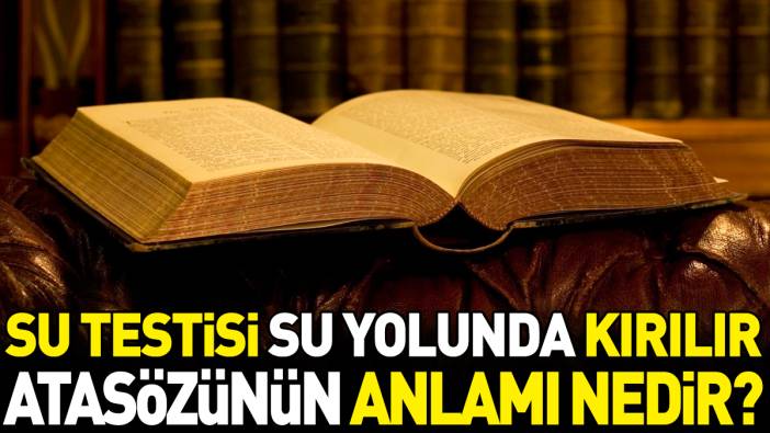 Su testisi su yolunda kırılır atasözünün anlamı nedir?