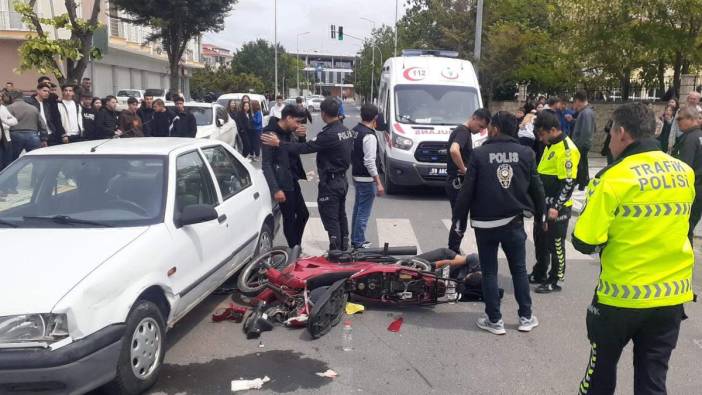 Motosikletle bisiklet çarpıştı: 1'i ağır, 3 öğrenci yaralı