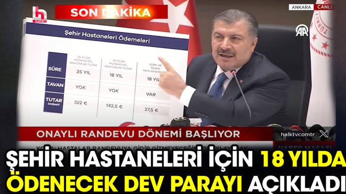 Bakan Koca şehir hastaneleri için 18 yılda ödenecek dev parayı açıkladı