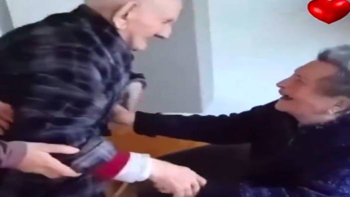 103 yaşındaki adamın eşine kavuşma anları duygulandırdı