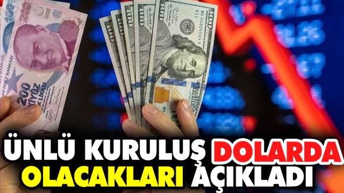 Ünlü kuruluş dolarda olacakları açıkladı