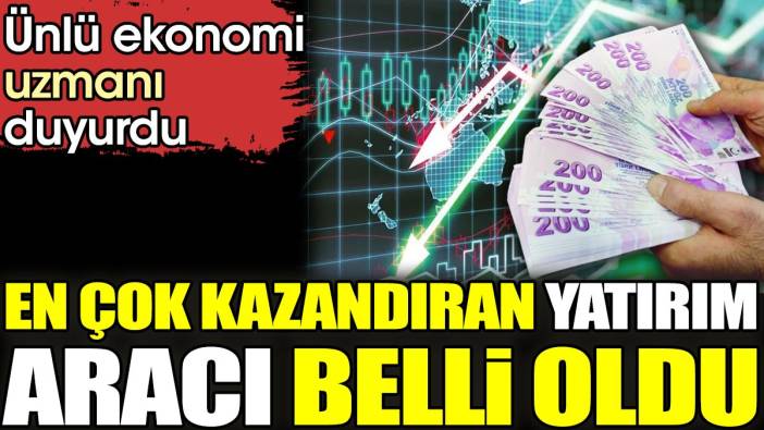 En çok kazandıran yatırım aracı belli oldu. Ünlü ekonomi uzmanı duyurdu